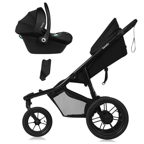 Carucior sport, Lionelo, Azura, Cu 3 roti, Cu baldachin XXL impermeabil, Pliere compacta, Pana la 22 kg, 6-48 luni, Negru, Culoare: Negru, Model: sport,poza 4  - ExclusivMAG.ro Carucior sport, Lionelo, Azura, Cu 3 roti, Cu baldachin XXL impermeabil, Pliere compacta, Pana la 22 kg, 6-48 luni, Negru, Culoare: Negru, Model: sport,poza 4