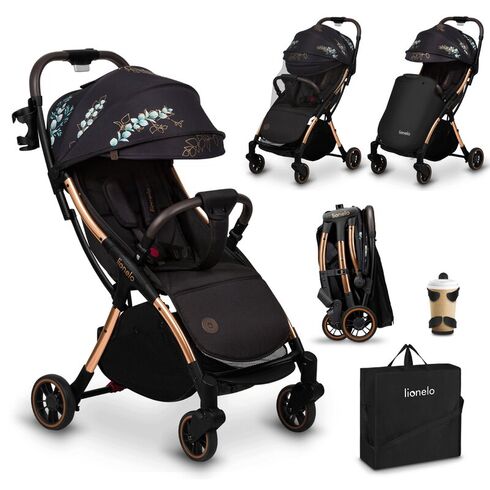Carucior sport, Lionelo, Julie One, Editie limitata Golden Moments, De la nastere, 0-22 kg, Negru, Culoare: Gri/Negru, Model: sport,poza 2