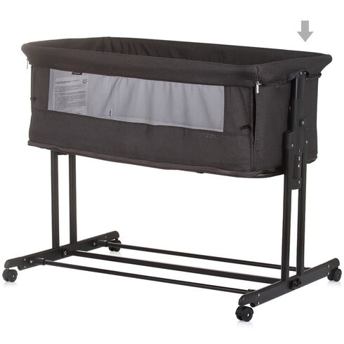 Patut co-sleeper si tarc Chipolino Zen obsidian, Culoare: Gri, Dimensiuni: 90x50,poza 6