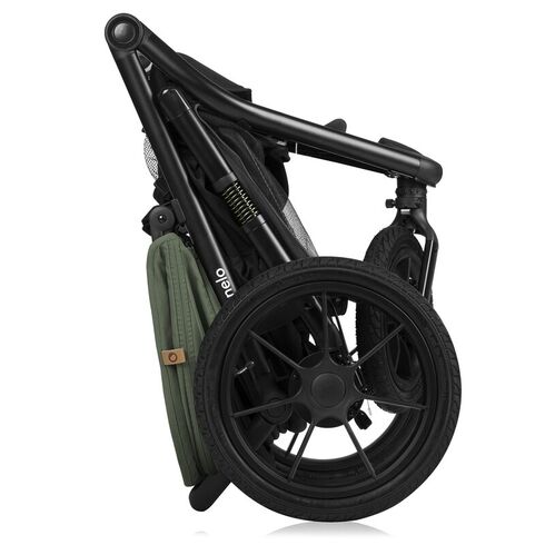 Carucior sport, Lionelo, Azura, Cu 3 roti, Cu baldachin XXL impermeabil, Pliere compacta, Pana la 22 kg, 6-48 luni, Verde, Culoare: Verde, Model: sport,poza 8