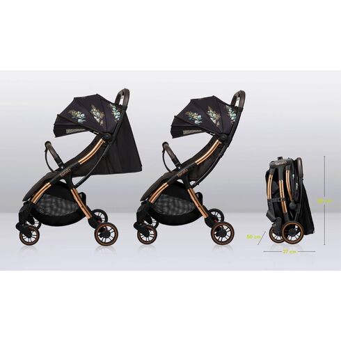 Carucior sport, Lionelo, Julie One, Editie limitata Golden Moments, De la nastere, 0-22 kg, Negru, Culoare: Gri/Negru, Model: sport,poza 5