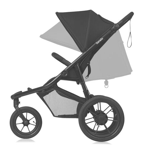 Carucior sport, Lionelo, Azura, Cu 3 roti, Cu baldachin XXL impermeabil, Pliere compacta, Pana la 22 kg, 6-48 luni, Negru, Culoare: Negru, Model: sport,poza 5  - ExclusivMAG.ro Carucior sport, Lionelo, Azura, Cu 3 roti, Cu baldachin XXL impermeabil, Pliere compacta, Pana la 22 kg, 6-48 luni, Negru, Culoare: Negru, Model: sport,poza 5