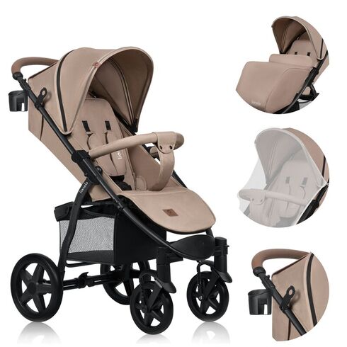 Carucior sport, Lionelo, Annet Plus, De la nastere, 0 - 22 Kg, Bej, Culoare: Bej,poza 7