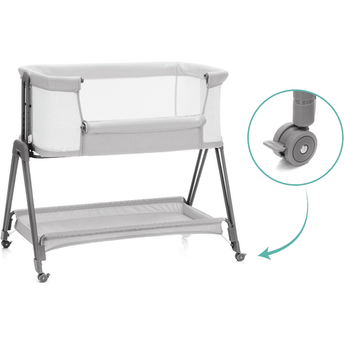 Patut Co-Sleeper Dream stone Fillikid, Culoare: Gri deschis, Dimensiuni: 95x65,poza 4