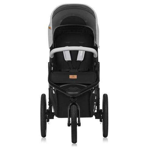 Carucior sport, Lionelo, Azura, Cu 3 roti, Cu baldachin XXL impermeabil, Pliere compacta, Pana la 22 kg, 6-48 luni, Gri, Culoare: Gri, Model: sport,poza 2