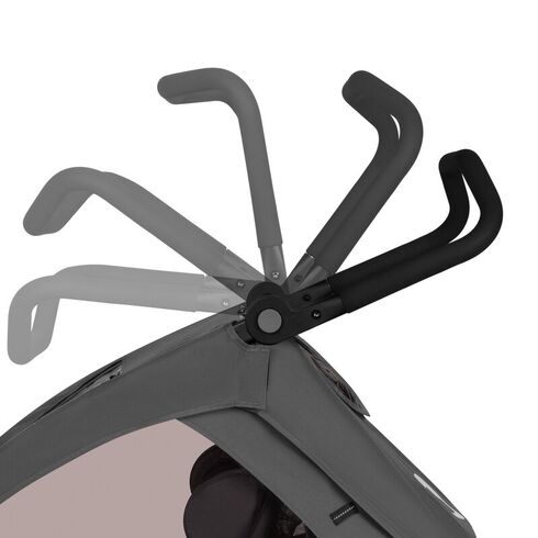 Carucior si remorca de bicicleta, Lionelo, Cama, Multifunctional, Pentru 1 sau 2 copii, Cu sistem de absorbtie a socurilor SIQ, Geamuri cu protectie solara, Gri, Culoare: Gri, Model: gemeni,poza 4