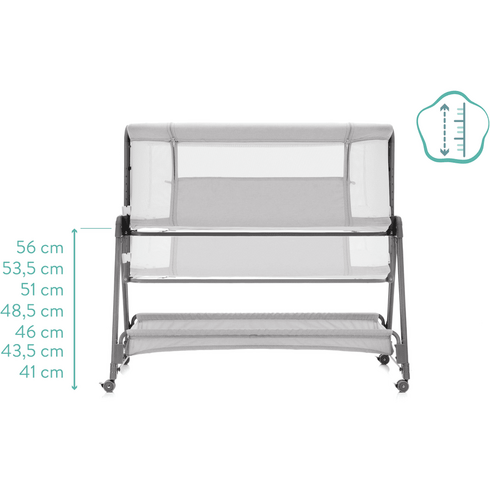 Patut Co-Sleeper Dream stone Fillikid, Culoare: Gri deschis, Dimensiuni: 95x65,poza 6