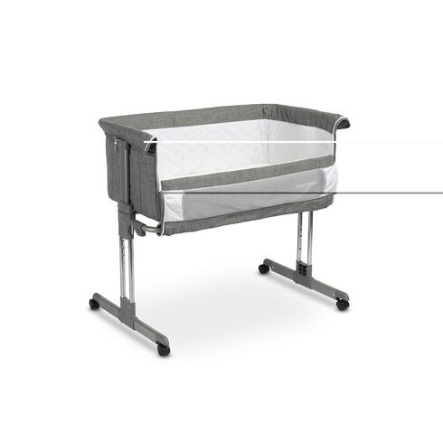 Patut co-sleeping cu saltea si reglare in 7 pozitii Caretero SLEEP2GETHER Grafit, Culoare: Gri, Dimensiuni: 80x50,poza 2