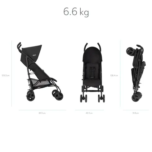 Carucior Graco EZLite Midnight, Culoare: Negru, Model: sport,poza 4  - ExclusivMAG.ro Carucior Graco EZLite Midnight, Culoare: Negru, Model: sport,poza 4