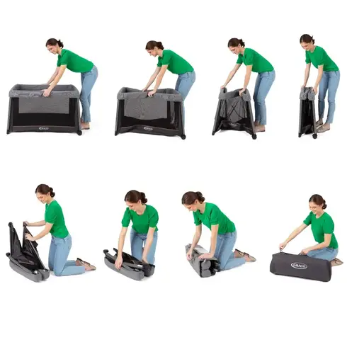 Patut Graco FoldLite LX Midnight, Culoare: Negru, Dimensiuni: 120x60,poza 5