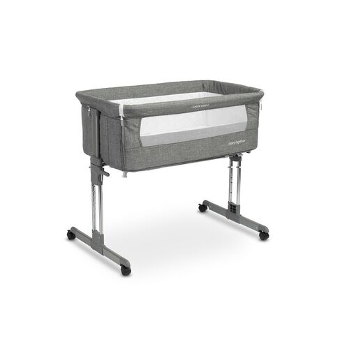 Patut co-sleeping cu saltea si reglare in 7 pozitii Caretero SLEEP2GETHER Grafit, Culoare: Gri, Dimensiuni: 80x50