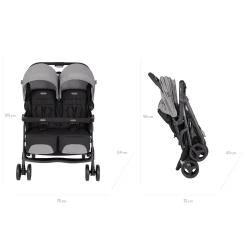 Carucior gemeni Graco DuoRider Steeple Gray,poza 6  - ExclusivMAG.ro Carucior gemeni Graco DuoRider Steeple Gray,poza 6