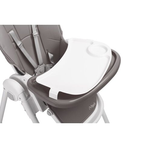 Scaun de masa inalt cu husa din piele ecologica Caretero MEGALO Gri Inchis, Culoare: Gri,poza 9