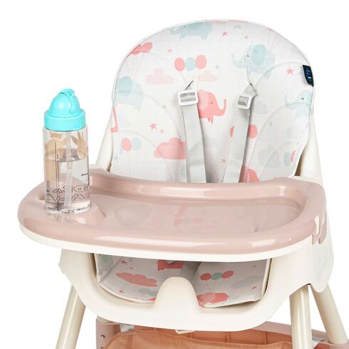 Scaun de masa 2 in 1 Juju Eat&Smile, Pink-Elephants, Culoare: Multicolor,poza 6