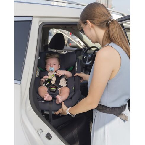 Scaun auto rotativ 360° SPS Carrello METEORIT i-SIZE R129/03 40-150 cm ISOFIX Carbon Grey, Culoare: Gri, Grupa: 0-36kg (0 luni - 12 ani),poza 4