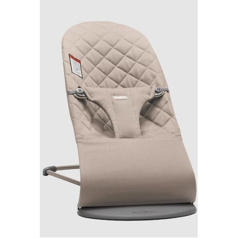 BabyBjorn - Balansoar Bliss Sand Grey din tesatura matlasata cu aspect Clasic, cu bara de jucarii inclusa, Culoare: Crem,poza 2