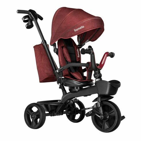 Tricicleta multifunctionala cu sezut reversibil Lionelo Kori, Red Burgundy, Culoare: Visiniu,poza 2