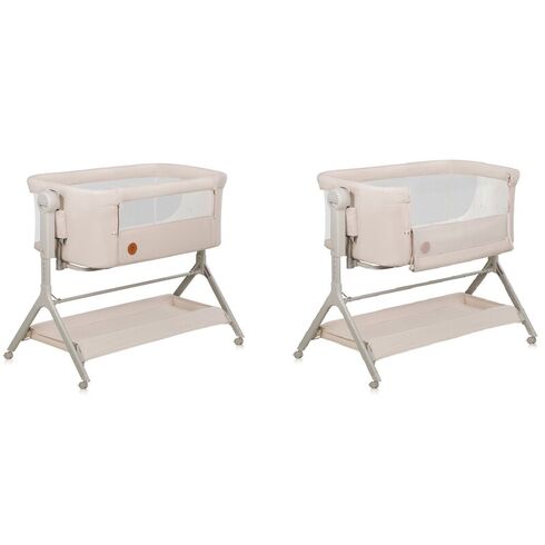 Patut co-sleeper, Lionelo, Leonie Plus, Pliabil, Cu sistem de leganare, Bej, Culoare: Bej, Dimensiuni: 80x50,poza 4