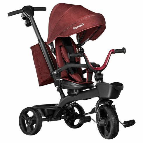 Tricicleta multifunctionala cu sezut reversibil Lionelo Kori, Red Burgundy, Culoare: Visiniu,poza 3