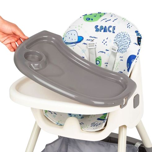 Scaun de masa 2 in 1 Juju Eat&Smile, Space, Culoare: Gri,poza 5