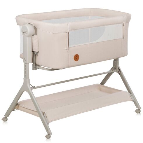 Patut co-sleeper, Lionelo, Leonie Plus, Pliabil, Cu sistem de leganare, Bej, Culoare: Bej, Dimensiuni: 80x50,poza 3