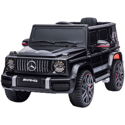 Masinuta electrica Chipolino SUV Mercedes G63 AMG cu scaun din piele si roti EVA black, Culoare: Negru, Capacitate acumulator: 12V