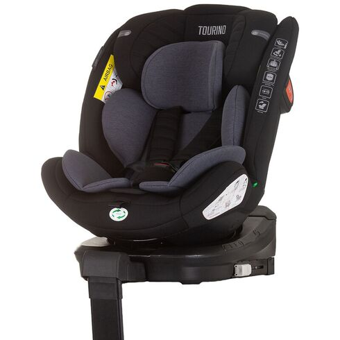Scaun auto Chipolino Tourino I-Size 40-150 cm obsidian cu sistem Isofix, Culoare: Negru, Grupa: 0-36kg (0 luni - 12 ani),poza 2  - ExclusivMAG.ro Scaun auto Chipolino Tourino I-Size 40-150 cm obsidian cu sistem Isofix, Culoare: Negru, Grupa: 0-36kg (0 luni - 12 ani),poza 2