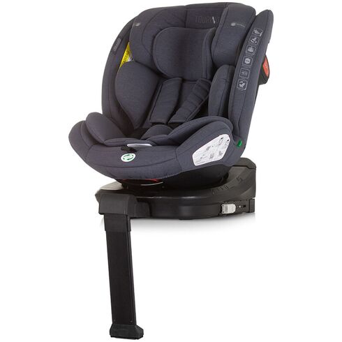Scaun auto Chipolino Tourino I-Size 40-150 cm granite cu sistem Isofix, Culoare: Gri, Grupa: 0-36kg (0 luni - 12 ani),poza 3
