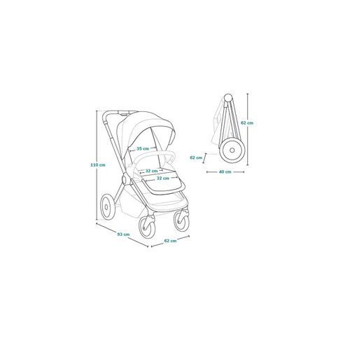 Carucior sport, Lionelo, Mika Plus, Pana la 22 kg, Verde, Culoare: Verde, Model: sport - poza 7 - ExclusivMAG.ro
