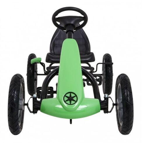 Kart cu pedale si roti gonflabile, varsta 3 ani+, 113x60x65 cm, Gokart STAR - Verde, Culoare: Verde - poza 3 - ExclusivMAG.ro