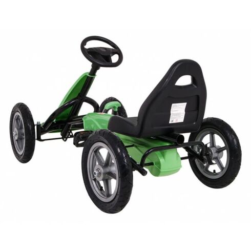 Kart cu pedale si roti gonflabile, varsta 3 ani+, 113x60x65 cm, Gokart STAR - Verde, Culoare: Verde - poza 4 - ExclusivMAG.ro