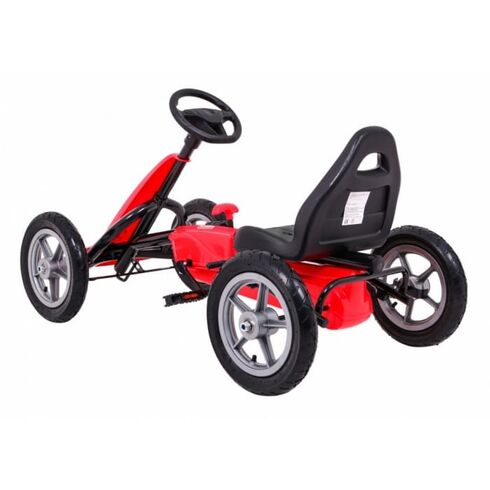 Kart cu pedale si roti gonflabile, varsta 3 ani+, 113x60x65 cm, Gokart STAR - Rosu, Culoare: Rosu,poza 5