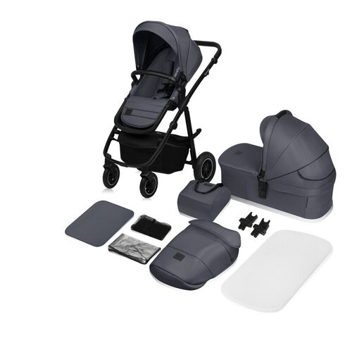 Carucior 2 in 1, Lionelo, Amber Plus, Pana la 22 kg, Gri inchis, Culoare: Gri, Model: 2 in 1,poza 2