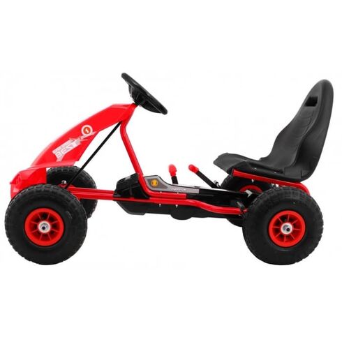 Kart cu pedale si roti gonflabile, varsta 3 ani+, 114x59x63 cm, Gokart CHAMPION - Rosu, Culoare: Rosu,poza 4