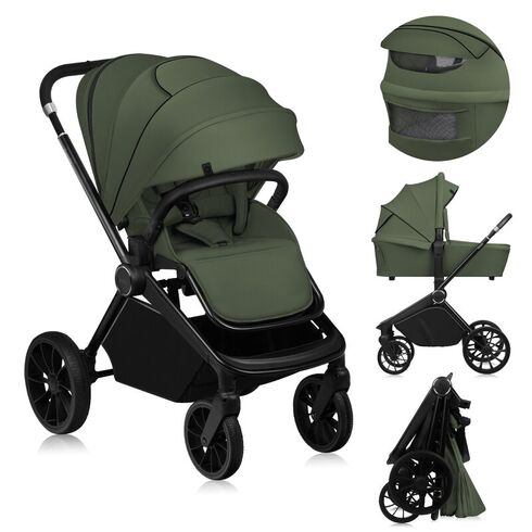 Carucior 2 in 1, Lionelo, Mika Plus, Pana la 22 kg, Verde, Culoare: Verde, Model: 2 in 1,poza 2  - ExclusivMAG.ro Carucior 2 in 1, Lionelo, Mika Plus, Pana la 22 kg, Verde, Culoare: Verde, Model: 2 in 1,poza 2