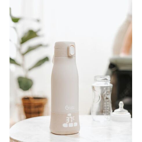 Babymoov - Moov & Feed Incalzitor de biberoane portabil si reincarcabil, Mineral Beige, Culoare: Crem,poza 4