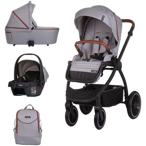 Carucior Chipolino Prestige 3 in 1 cloud grey, Culoare: Gri, Model: 3 in 1,poza 2