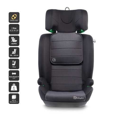Scaun auto BabyGo SafeChild2 Grey, 100-150 cm, certificat R129, Culoare: Gri/Negru, Grupa: 15-36kg (4 ani - 12 ani),poza 2  - ExclusivMAG.ro Scaun auto BabyGo SafeChild2 Grey, 100-150 cm, certificat R129, Culoare: Gri/Negru, Grupa: 15-36kg (4 ani - 12 ani),poza 2