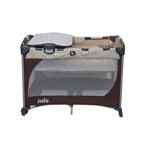 Patut pliant Joie Commuter Change Beige Dots, cu cosulet detasabil inclus, Culoare: Crem, Dimensiuni: 105x70,poza 2