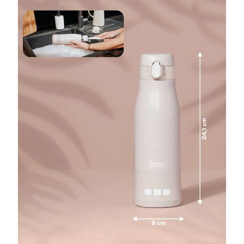 Babymoov - Moov & Feed Incalzitor de biberoane portabil si reincarcabil, Mineral Beige, Culoare: Crem,poza 5