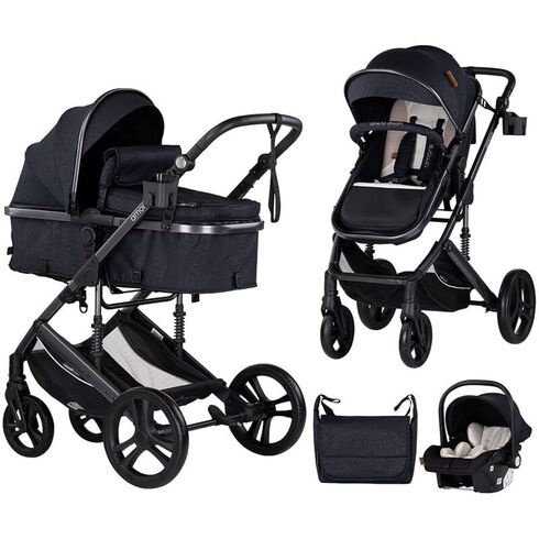 Carucior Chipolino Amore 3 in 1 blackberry, Culoare: Negru, Model: 3 in 1