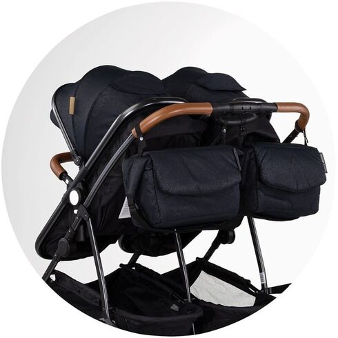 Carucior gemeni Chipolino Duo Smart 2 in 1 blackberry, Culoare: Negru, Model: gemeni,poza 11