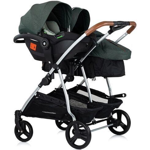 Carucior gemeni Chipolino Duo Smart 3 in 1 basil, Culoare: Verde, Model: gemeni,poza 10