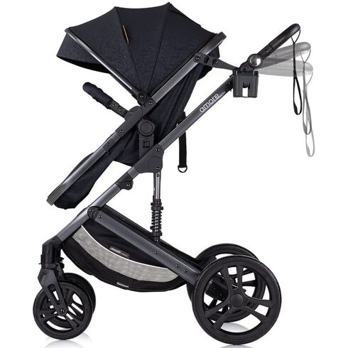 Carucior Chipolino Amore 2 in 1 blackberry, Culoare: Negru, Model: 2 in 1,poza 4