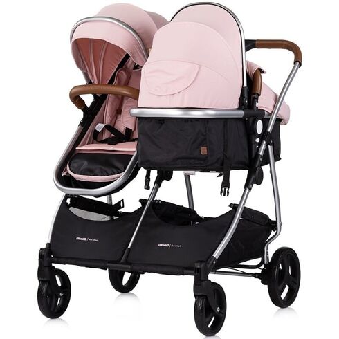 Carucior gemeni Chipolino Duo Smart 3 in 1 pink marshmallow, Culoare: Roz, Model: gemeni,poza 6