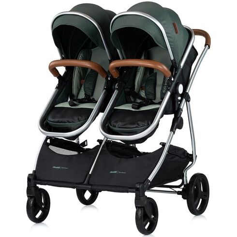 Carucior gemeni Chipolino Duo Smart 3 in 1 basil, Culoare: Verde, Model: gemeni,poza 7