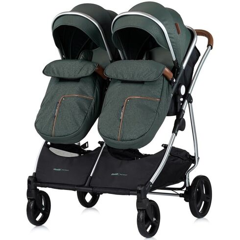 Carucior gemeni Chipolino Duo Smart 2 in 1 basil, Culoare: Verde, Model: gemeni,poza 7