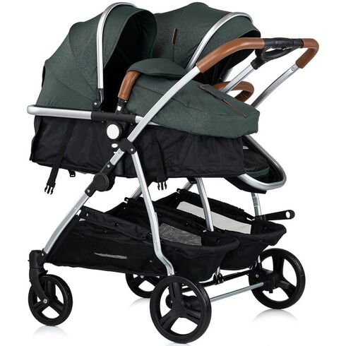 Carucior gemeni Chipolino Duo Smart 2 in 1 basil, Culoare: Verde, Model: gemeni,poza 2