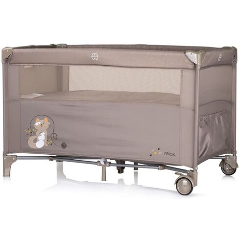 Patut pliabil Chipolino Relax tiramisu cu laterala culisanta, Culoare: Crem, Dimensiuni: 120x60,poza 3