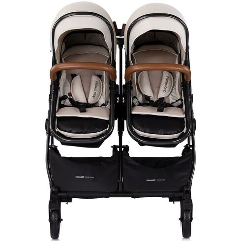 Carucior gemeni Chipolino Duo Smart 2 in 1 biscotta, Culoare: Gri deschis, Model: gemeni,poza 8